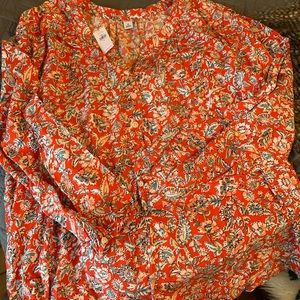 Old Navy Fall Print Blouse NWT